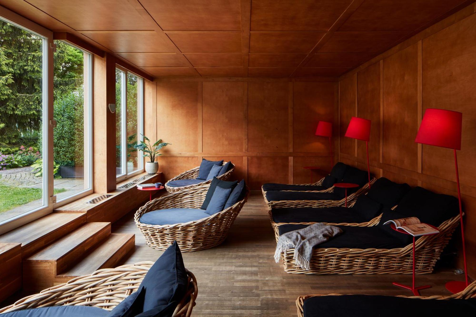 Falkensteiner Spa Resort มาเรียอานซเกลาซนี ภายนอก รูปภาพ The interior of the sauna